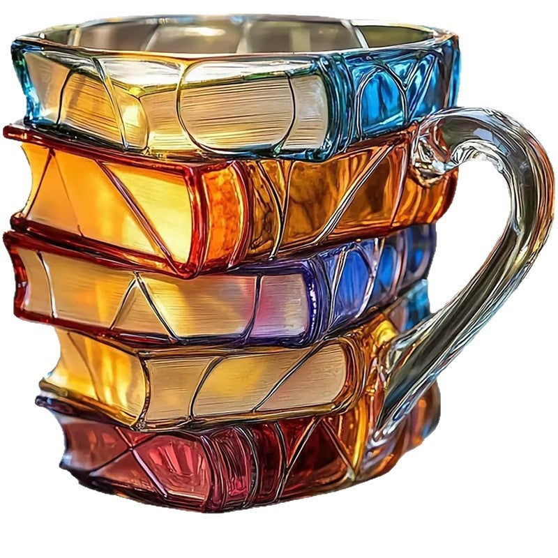 Painted Book Coffee Cup Unique Book Stacking Coffee Cup.