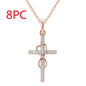 Stunning Alloy Pendant Necklace: Featuring Sparkling Diamonds and an Elegant Infinity Cross Design – Perfect for Adding Timeless Grace to Your Style CJ