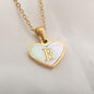 26 Letter Heart-shaped Necklace White Shell Love Clavicle Chain Fashion Personalized Necklace For Women Jewelry Valentine's Day A&S Collection