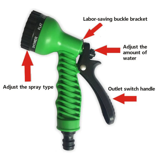 Garden Hose Pipe Water Hose Expandable Magic Hose 7 Patterns Water Gun Foam Pot flexible reels hose Car Wash Gun Sprayer A&S Collection