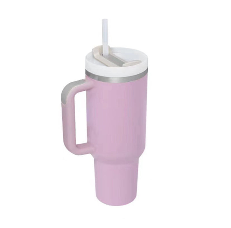 40 Oz Tumbler With Handle Straw Insulated, Stainless Steel Spill Proof Vacuum Coffee Cup Tumbler With Lid Tapered Mug Gifts For Valentine Lover Suitable For Car Gym Office Travel A&S Collection