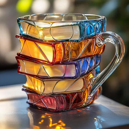 Painted Book Coffee Cup Unique Book Stacking Coffee Cup.