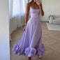 Fashion Suspenders Large Flower Swing Three-dimensional Flower A- Line Skirt Womens Clothing CJ