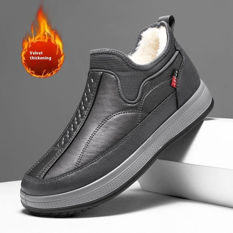 Winter Warm Fleece Snow Boots Round-toed Platform Ankle Boot Fashion Simple Non-slip Flat Cotton Shoes Men A&S Collection