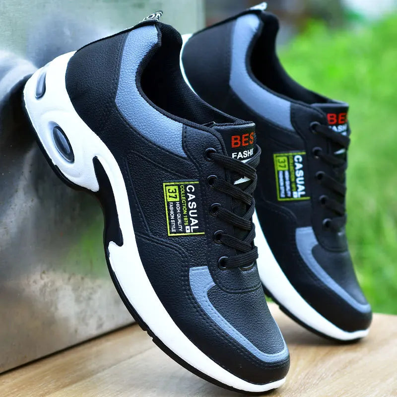 Spring trend sports men's shoes Lace-up thick sole casual breathable fashion shoes Large size Wear skid resistance A&S Collection