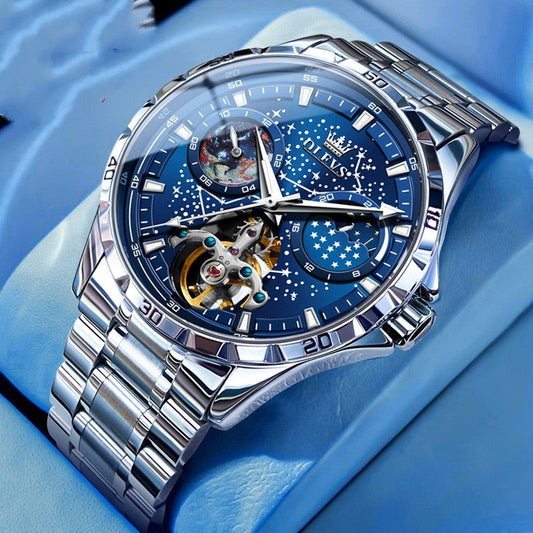 Fashion Starry Sky Mechanical Watch Business Hollow Waterproof Men A&S Collection