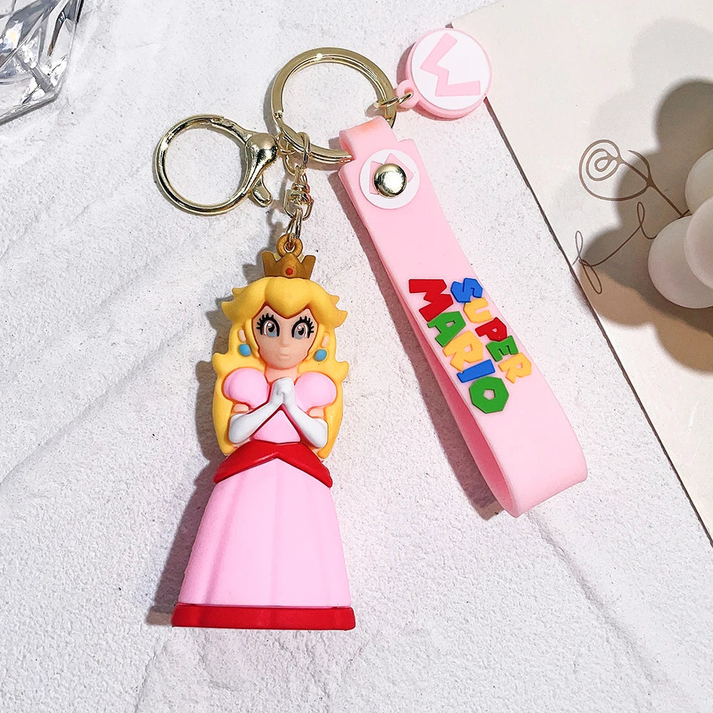 Game Super Mario Bros Keychain Anime Figure Car Decoration Backpack Pendant Accessories Kids Toy Christmas Birthday Gifts gsmFI