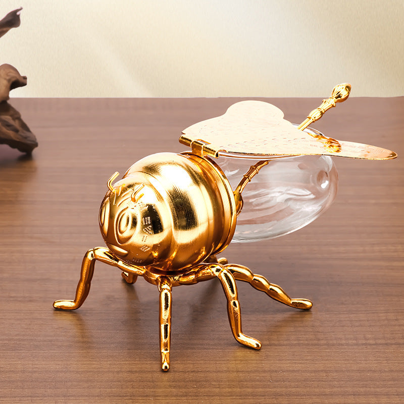 Bee Shaped Honey Jar with Spoon: Versatile Novelty Container for Condiments and Oil – Perfect for Kitchen, Festive Parties, and Everyday Use A&S Collection