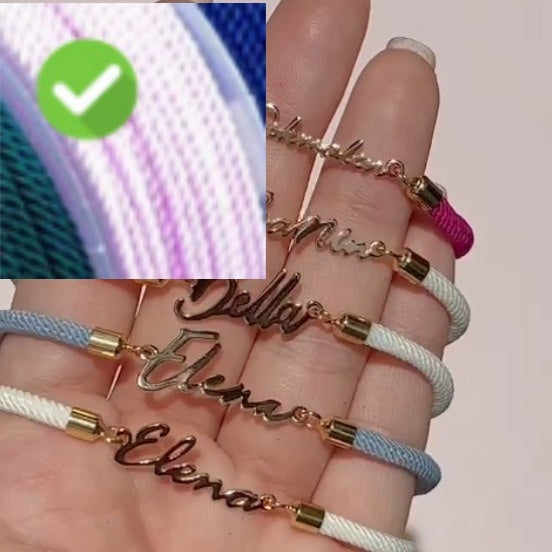 Personalized Colorful Rope Chain Custom Name Bracelet Personalized Adjustable Name Jewelry For Girls A&S Collection
