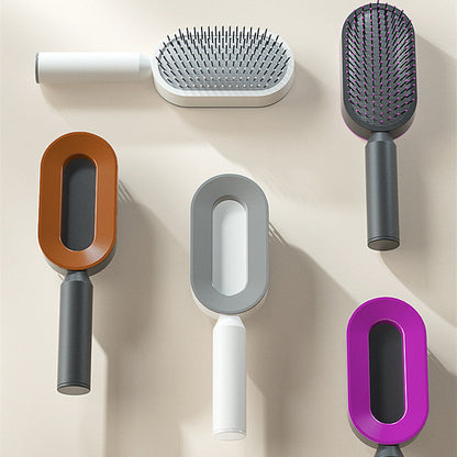 Self Cleaning Hair Brush For Women One-key Cleaning Hair Loss Airbag Massage Scalp Comb Anti-Static Hairbrush CJ