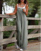 Women's Sleeveless Jumpsuit With Pockets And Adjustable Shoulder Strap Fashion Loose Wide Leg Straight Overalls Summer Beach Trousers A&S Collection