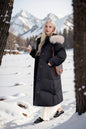 Down Cotton-padded Jacket Women's Mid-length Big Fur Collar A&S Collection