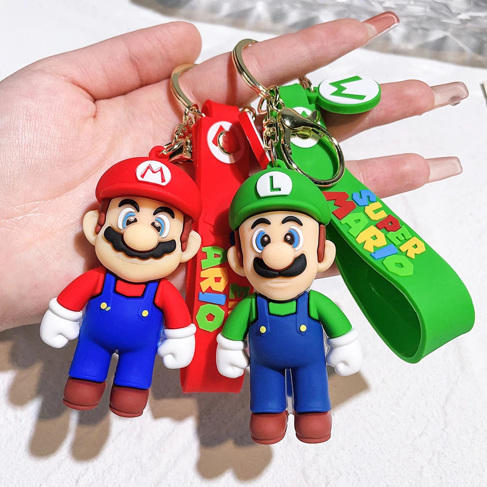 Game Super Mario Bros Keychain Anime Figure Car Decoration Backpack Pendant Accessories Kids Toy Christmas Birthday Gifts gsmFI