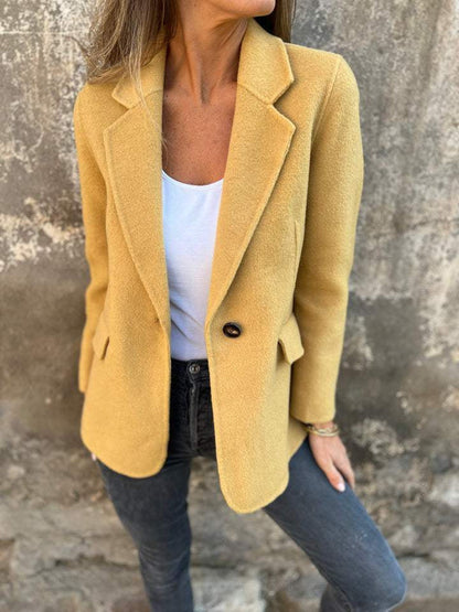 Ins Button Lapel Short Blazer Winter Fashion Commuter Jacket Outwear Women's Clothing A&S Collection