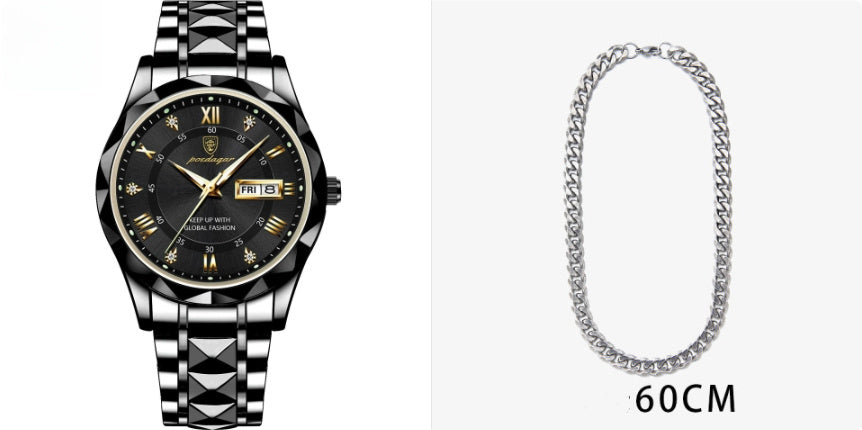 Men's Waterproof Double Calendar Luminous Quartz Watch A&S Collection