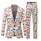 Stylish suit featuring a modern English letter print, perfect for hosts and performances. This trendy costume exudes confidence and sophistication. A&S Collection