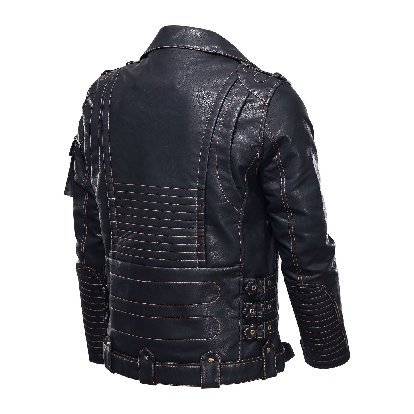 Motorcycle Leather Jacket, Punk Style PU Jacket A&S Collection
