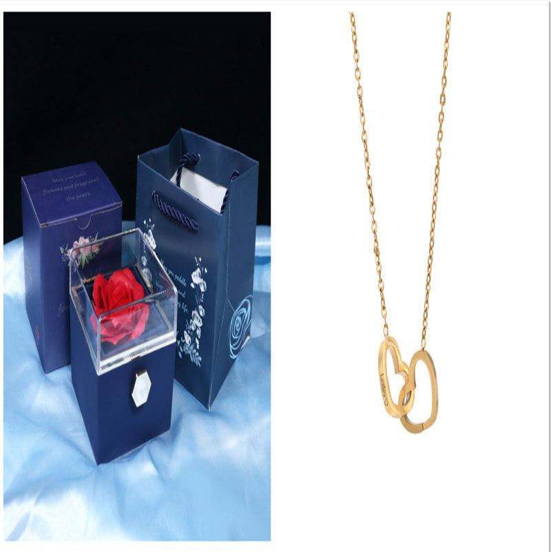 Rotating Soap Flower Rose Gift Box Creative Rotating Rose Jewelry Packaging Box Valentine's Day Gift For Women A&S Collection