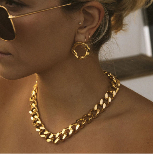 L158 Thick Curb chain 15mm choker Blogger Punk Jewelry Gold Plated stainless Steel Cuban Chain Necklace for women A&S Collection