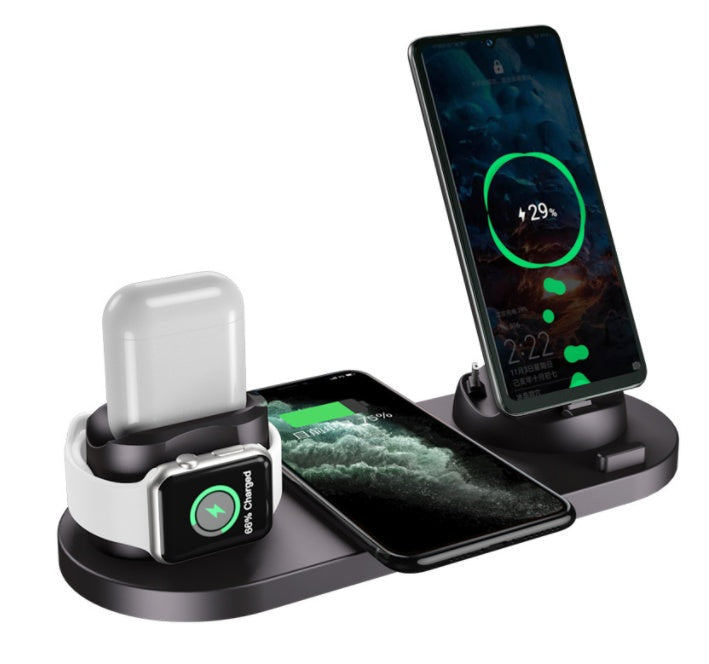 Wireless Charger For IPhone Fast Charger For Phone Fast Charging Pad For Phone Watch 6 In 1 Charging Dock Station A&S Collection