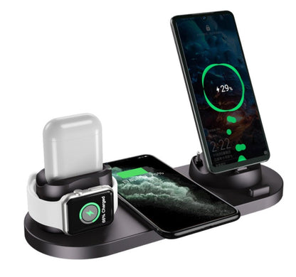 Wireless Charger For IPhone Fast Charger For Phone Fast Charging Pad For Phone Watch 6 In 1 Charging Dock Station A&S Collection
