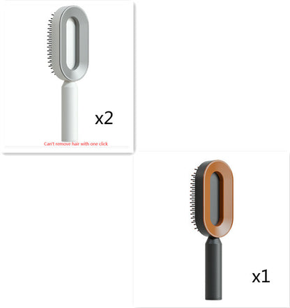 Self Cleaning Hair Brush For Women One-key Cleaning Hair Loss Airbag Massage Scalp Comb Anti-Static Hairbrush CJ