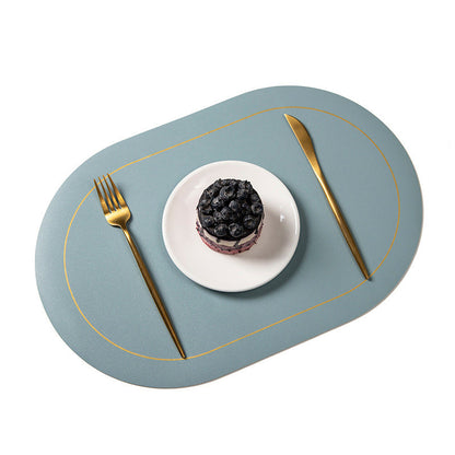 Elegant Double-sided Leather Mat: Thickened, Anti-Skid, and Heat-Resistant - Perfect for Protecting Your Table and Enhancing Dining Experiences A&S Collection