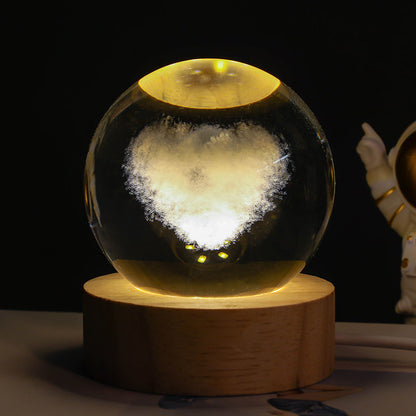 Luminous Starry Sky And Planets Moon Moon Crystal Ball Small Night Lamp Projection Ambience Light Creative Gift New Strange Gift A&S Collection