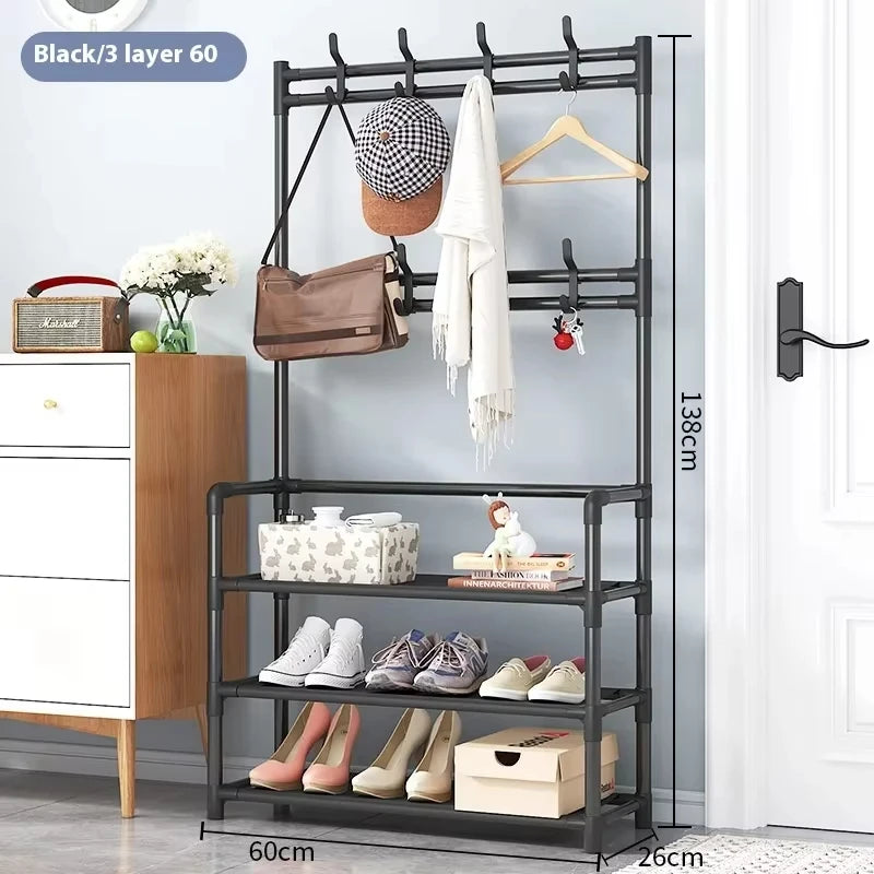 Clothes Hat Hangers Shoe Rack Multi-ayer Shoe Rack Simple Floor Shoes and Hat Racks Load-bearing Living Room Organizer Shelf A&S Collection
