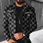 This stylish men's jacket features a checkerboard pattern with multiple pockets, offering a trendy and functional design perfect for autumn and winter A&S Collection