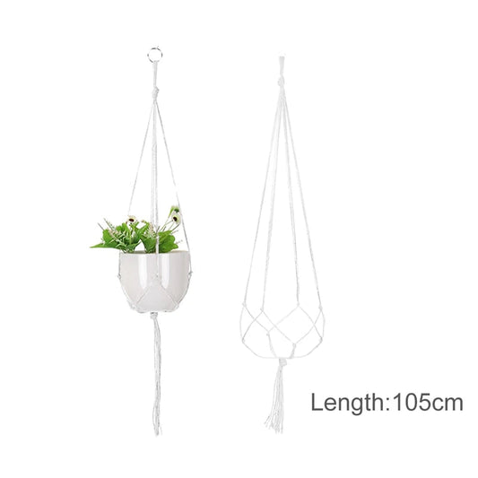 Hanging Plant Handmade Macrame Plant Hanger Flower Pot Planter Hanger Wall Decor Courtyard Garden Hanging Planter Hanging Basket A&S Collection