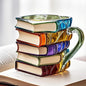 Painted Book Coffee Cup Unique Book Stacking Coffee Cup.