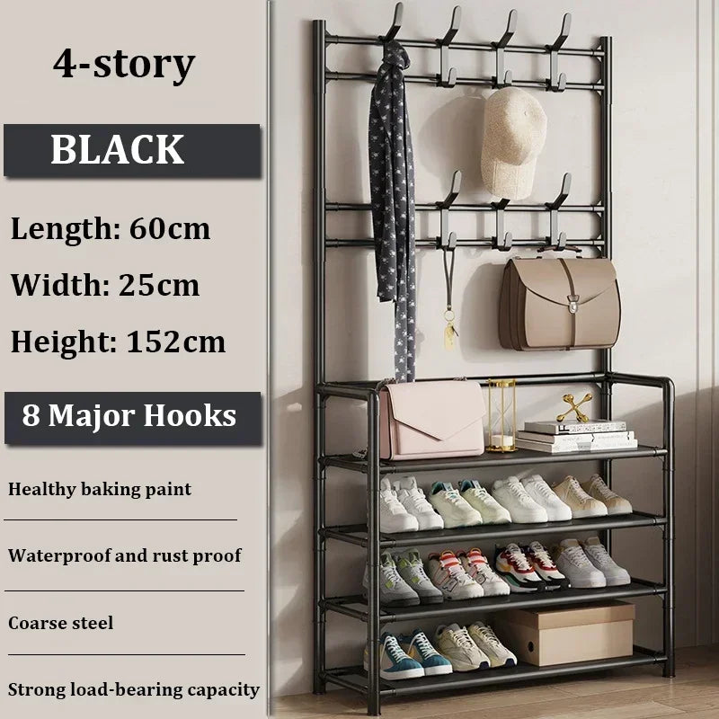 Clothes Hat Hangers Shoe Rack Multi-ayer Shoe Rack Simple Floor Shoes and Hat Racks Load-bearing Living Room Organizer Shelf A&S Collection