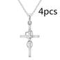 Stunning Alloy Pendant Necklace: Featuring Sparkling Diamonds and an Elegant Infinity Cross Design – Perfect for Adding Timeless Grace to Your Style CJ