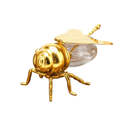Bee Shaped Honey Jar with Spoon: Versatile Novelty Container for Condiments and Oil – Perfect for Kitchen, Festive Parties, and Everyday Use A&S Collection