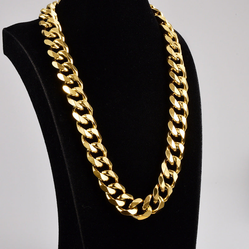 L158 Thick Curb chain 15mm choker Blogger Punk Jewelry Gold Plated stainless Steel Cuban Chain Necklace for women A&S Collection