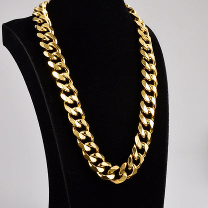 L158 Thick Curb chain 15mm choker Blogger Punk Jewelry Gold Plated stainless Steel Cuban Chain Necklace for women A&S Collection