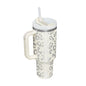 40 Oz Tumbler With Handle Straw Insulated, Stainless Steel Spill Proof Vacuum Coffee Cup Tumbler With Lid Tapered Mug Gifts For Valentine Lover Suitable For Car Gym Office Travel A&S Collection