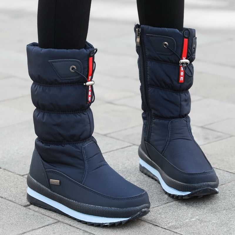 Winter New Plus Velvet Thick Cotton Shoes Thermal Middle Tube Waterproof Non-slip Boots A&S Collection