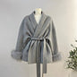 Luxurious double-sided fox hair wool coat, perfect for chic, feminine style. A&S Collection