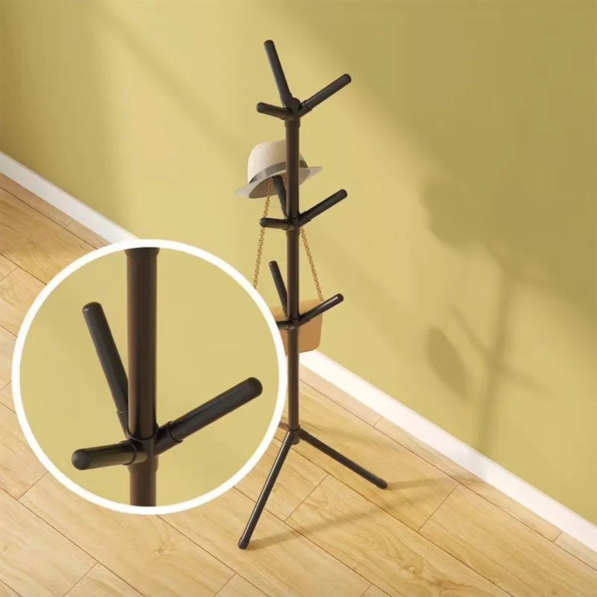 Clothes and Hats Rack Floor To Floor Bedroom Coat Hook Bedroom Vertical Tree Branch Shape Holder Hat Scarf Handbag Storage Hange A&S Collection