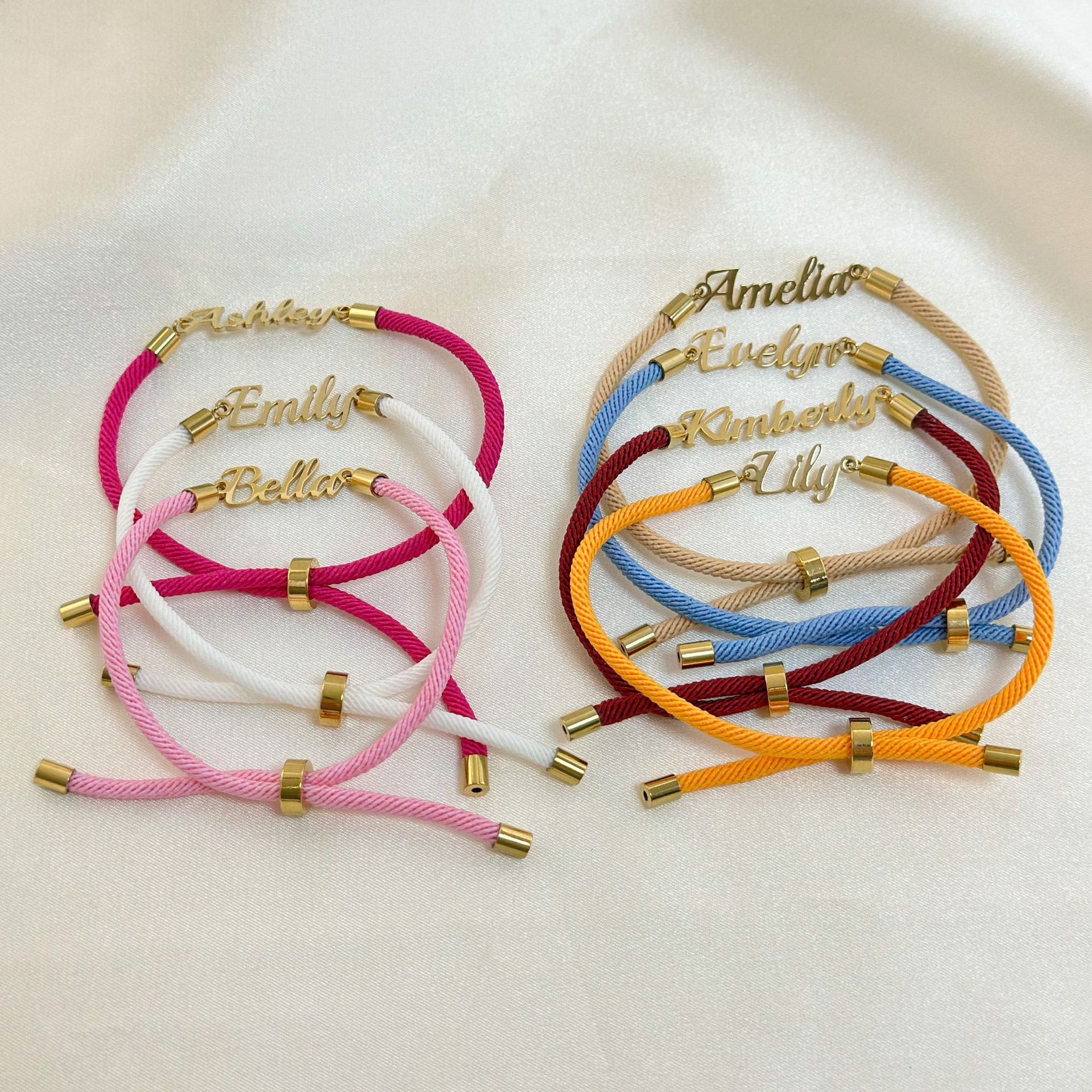 Personalized Colorful Rope Chain Custom Name Bracelet Personalized Adjustable Name Jewelry For Girls A&S Collection