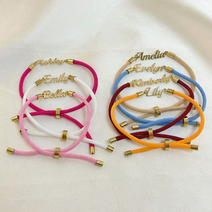 Personalized Colorful Rope Chain Custom Name Bracelet Personalized Adjustable Name Jewelry For Girls A&S Collection