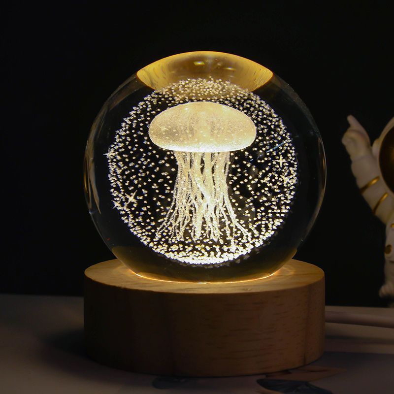 Luminous Starry Sky And Planets Moon Moon Crystal Ball Small Night Lamp Projection Ambience Light Creative Gift New Strange Gift A&S Collection