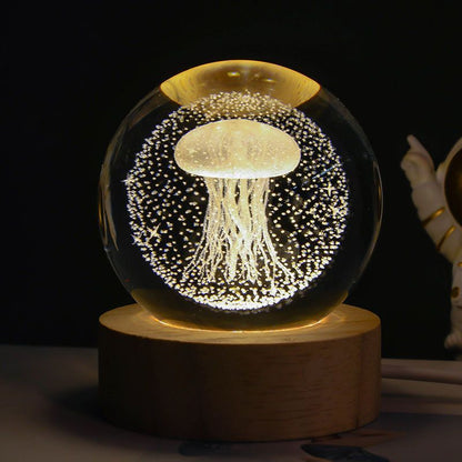 Luminous Starry Sky And Planets Moon Moon Crystal Ball Small Night Lamp Projection Ambience Light Creative Gift New Strange Gift A&S Collection