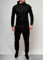 Suit Foreign trade cross-border men's leisure sports long sleeve suit pure color cardigan hoodie pants two pieces A&S Collection
