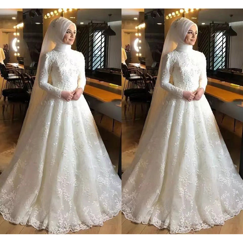 Long Sleeve White Dignified Wedding Dress A&S Collection
