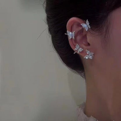 Fashion Earring Butterfly Ear Clip And Ear Hook Jewelry CJ