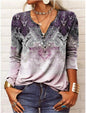 Women's Long Sleeve Printed Ethnic Fashion T-shirt