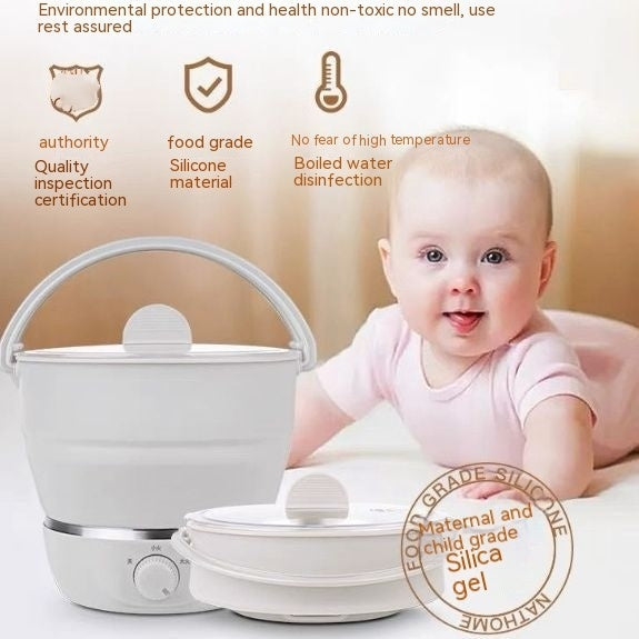 Portable Travel Folding Electric Cooker Multifunctional Electric Hot Pot Food Grade Silicone Dormitory Mini Electric Cooker A&S Collection
